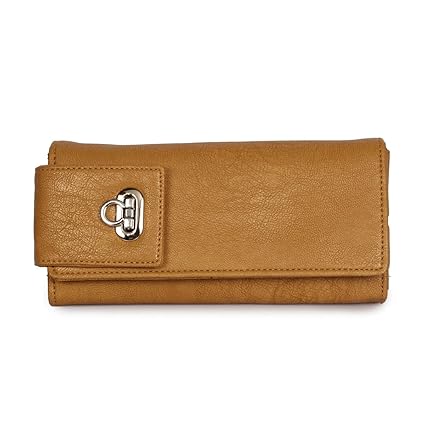 LadyBugBag Soft Leather Womens Wallet Casual Purse- LBB10301_Brown