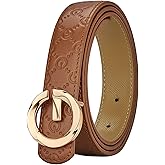 VANNANBA Designer Belts for Women Genuine Leather with Letter G Gold Buckle Fashion Retro Belt for Jeans Pants Dresses