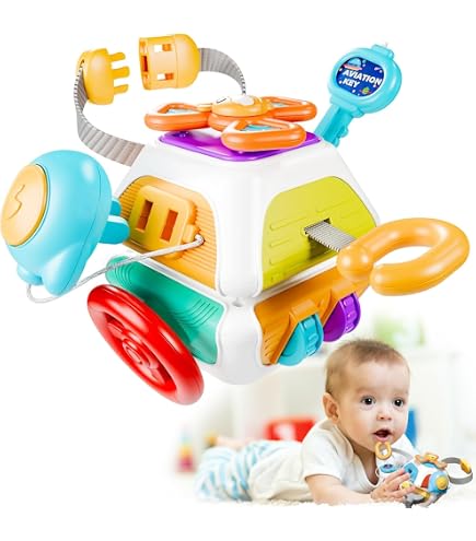 Cube D'apprentissage En Tissu 14 Cm – Fermeture éclair, Boutons, Lacets – Jouet Montessori Pour La Motricité Fine Dès 2 Ans