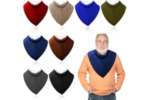Cutecrop 8 Pcs Adult Drool Bib for Men Women Special Needs, Soft Absorbent Large Elderly Snap Bandana Bibs Set for Clothing Protector (Multicolor)