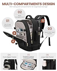 LOVEVOOK Carry On Travel Backpack For Women Men