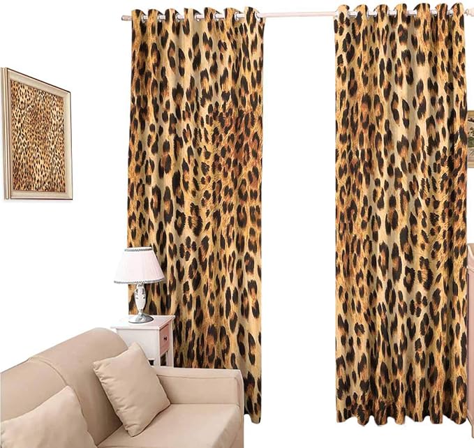 oobon Blackout Curtains, Animal Print Wild Animal Leopard Skin Wildlife Inspired
