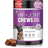 Glucosamine for Dogs 200pcs Joint Support Supplement Dog Hip and Joint Chondroitin Chews Treats with MSM Dog Joint Pain Relief Mobility Supplements Chicken Flavor Fit All Large Small Medium Breed