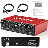 Kmise USB Audio Interface, Computer Recording Audio Interfaces with 48V Phantom Power for Recording, Studio Quality Sound, Compatible with Guitarists, Vocalists, Podcasters (USB 3.0 Type-A)