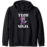 Funny Cute Technical Support Tech Ninja Computer IT Nerd Zip Hoodie