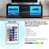 ELEGANT 1300mm LED TV Stand Gloss Black Storage for 32-55 Inch TVs view 3