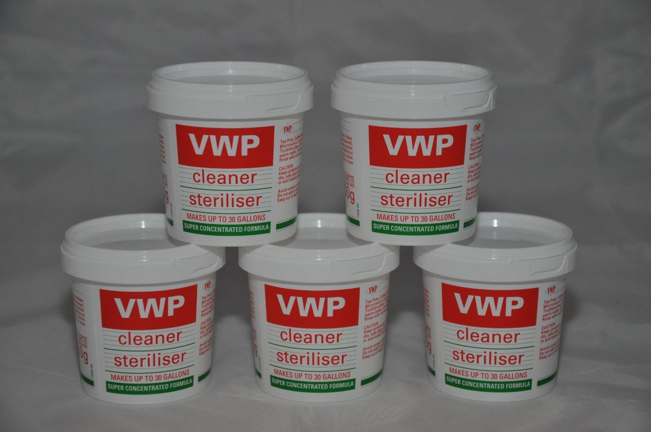 5 x VWP Cleaner / Steriliser For Home Brew Beer Wine or Cider Making