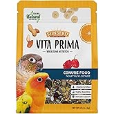 VitaKraft Sunseed Vita Prima Conure Food 3 lb. | Balanced Seed And Fruit Mix, Supports Optimal Digestion, Natural Foraging Variety, Fortified Daily Diet, 3 Pound Bag