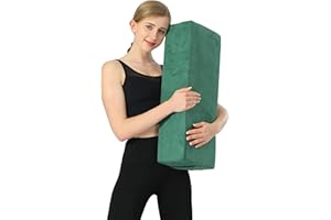 Aozora Yoga Bolster Pillow for Restorative Yoga Supportive Meditation Cushion with Carry Handle and Yoga Strap 8-Feet Helps A