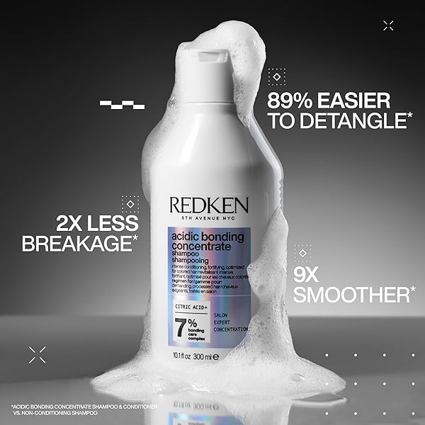 REDKEN BONDING SHAMPOO FOR DAMAGED HAIR REPAIR | STRENGTHENS AND REPAIRS WEAK AND BRITTLE HAIR | ACIDIC BONDING CONCENTRATE | SAFE FOR COLOR-TREATED HAIR | FOR ALL HAIR TYPES