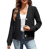 VIMPUNEC Womens Fall Casual Cardigan Sweaters Chunky Cable Knit Jackets Long Sleeve Open Front Coats