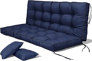 Kerkrot Porch Swing Cushions, Waterproof & Fade Resistant Outdoor Swing Cushion 70 Inch, Swing Cushions 3 Seater Replacement 
