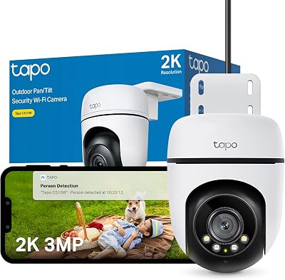 Tapo C510W 2K Outdoor WiFi Security Camera Pan Tilt 360 Motion Tracking Color