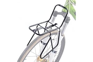 HOMEE Bicycle Front Rack, 15KG Capacity Bike Cargo Rack, Cycling Equipment Stand Foot Stock for Cargo Luggage Picnic Carrier 