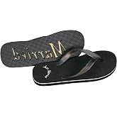 WEDDINGSTAR Just Married Wedding Favor Flip Flops - Black and White Honeymoon Sandals