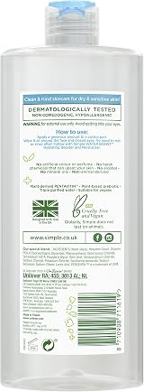 Simple Water Boost Micellar Cleansing Water 6 x 400 ml for Sensitive Skin view 2