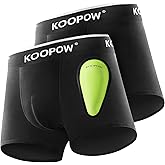 KOOPOW Youth Boys Compression Shorts with Soft Protective Athletic Cup, Boxer Briefs Underwear for Baseball, Football