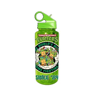 Teenage Mutant Ninja Turtles Silver Buffalo NT6789 Nickelodeon Since 84 Tritan Water Bottle, 20-Ounces