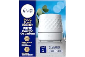 Febreze PLUG Scent Booster Continuous Scent Device Oil Diffuser, White, Compatible with Febreze Air Freshener Plug In Refills