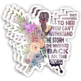 (3Pcs) They Whispered to Her You Can't Withstand The Storm She Whispered Back I Am The Storm Sticker Inspirational Sayings Motivational Vinyl Decals for Laptop Kindle Water Bottles Books - 3x3 Inch