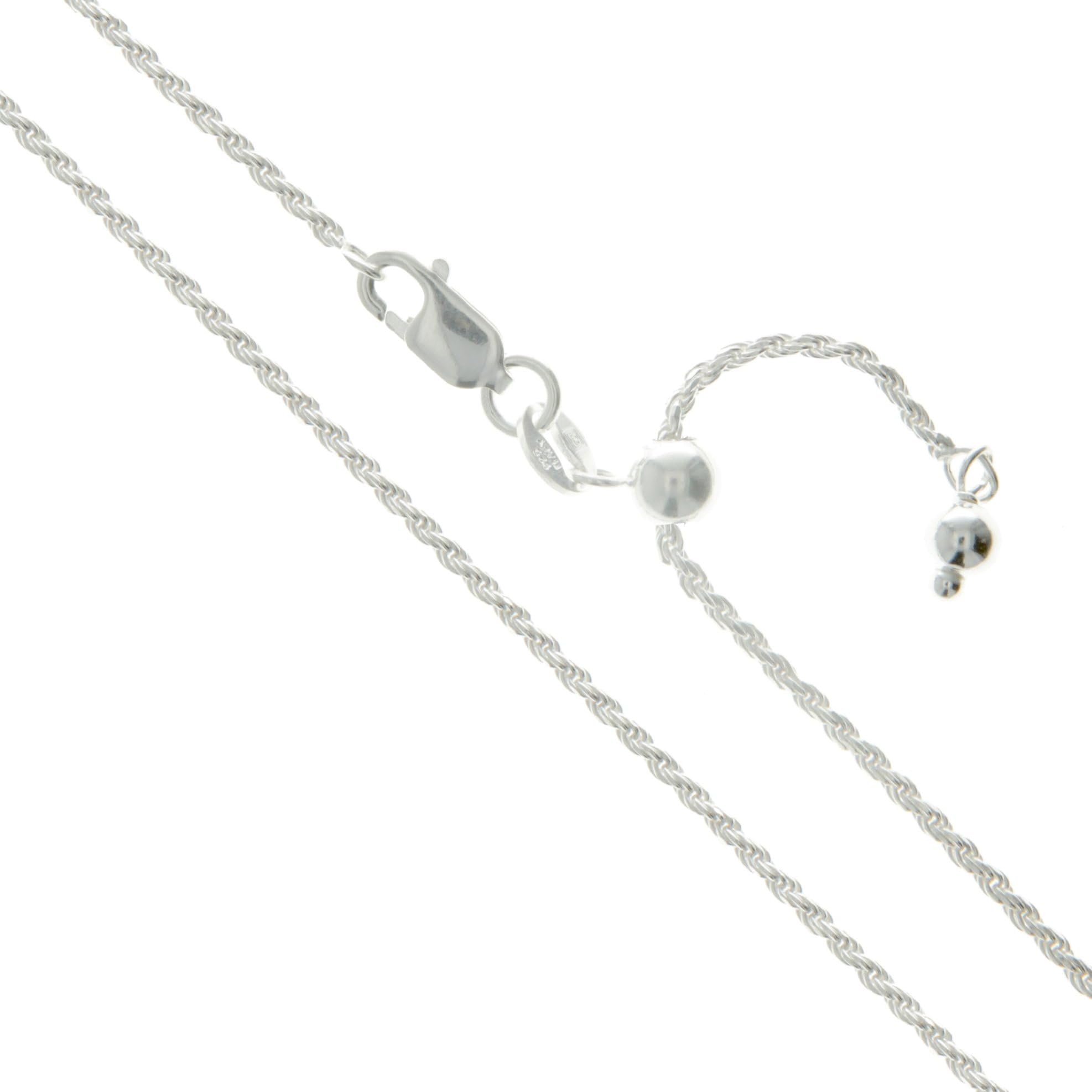 Sterling Silver Diamond-Cut Rope Chain 1.1mm 1.5mm 1.7mm 2mm 2.5mm Solid 925 Italy New Necklace