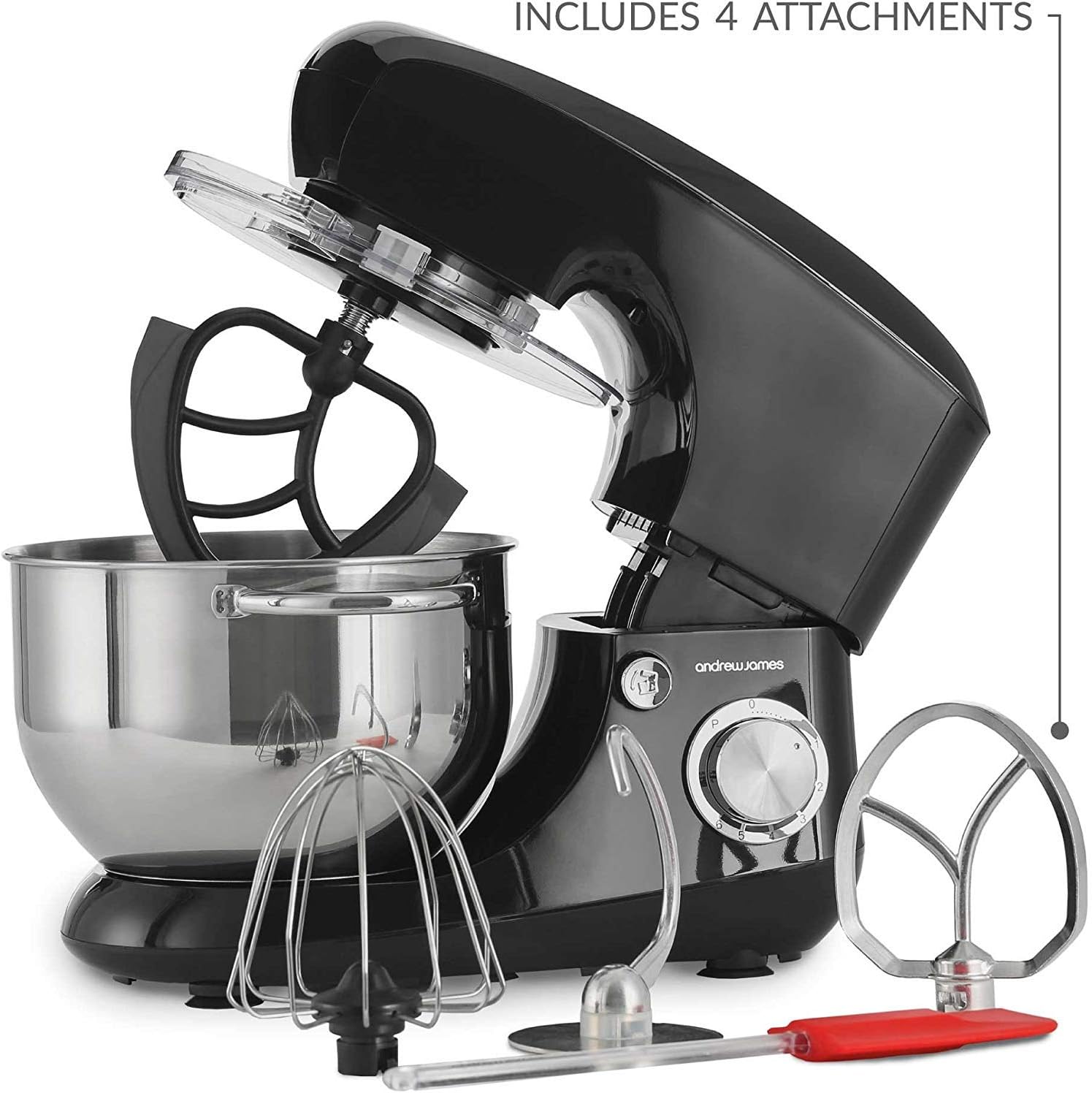 Andrew James Stand Mixer for Baking Food Mixer 1300W Max, Large 5.5 Litre Bowl 6 Speed Pulse Mode - Image 3