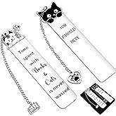 Cat Gifts for Women Men Funny Bookmarks Bulk Cats Head Bookmarks for Book Lovers Cat Lover Cute Metal Book Mark Set Birthday Gifts for Reader Coworker Friend Adult Cats Owner Lover Reading Accessories