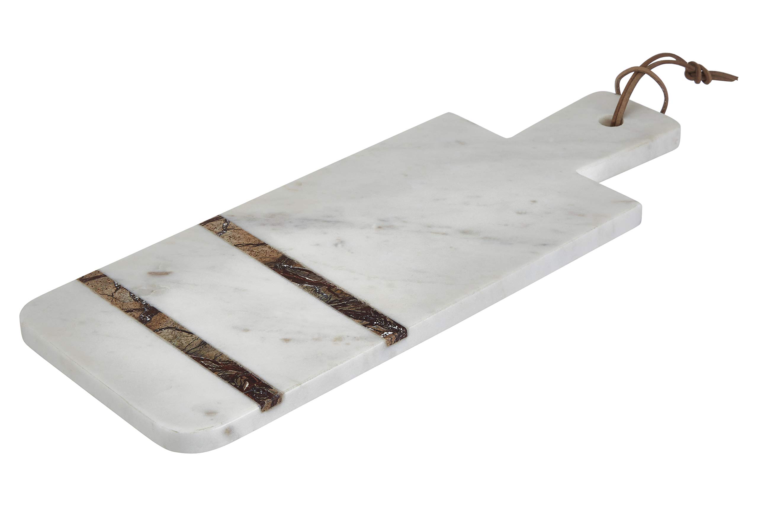 Premier Housewares Marble Serving Tray, Forest Marble, White/Brown - 46cm