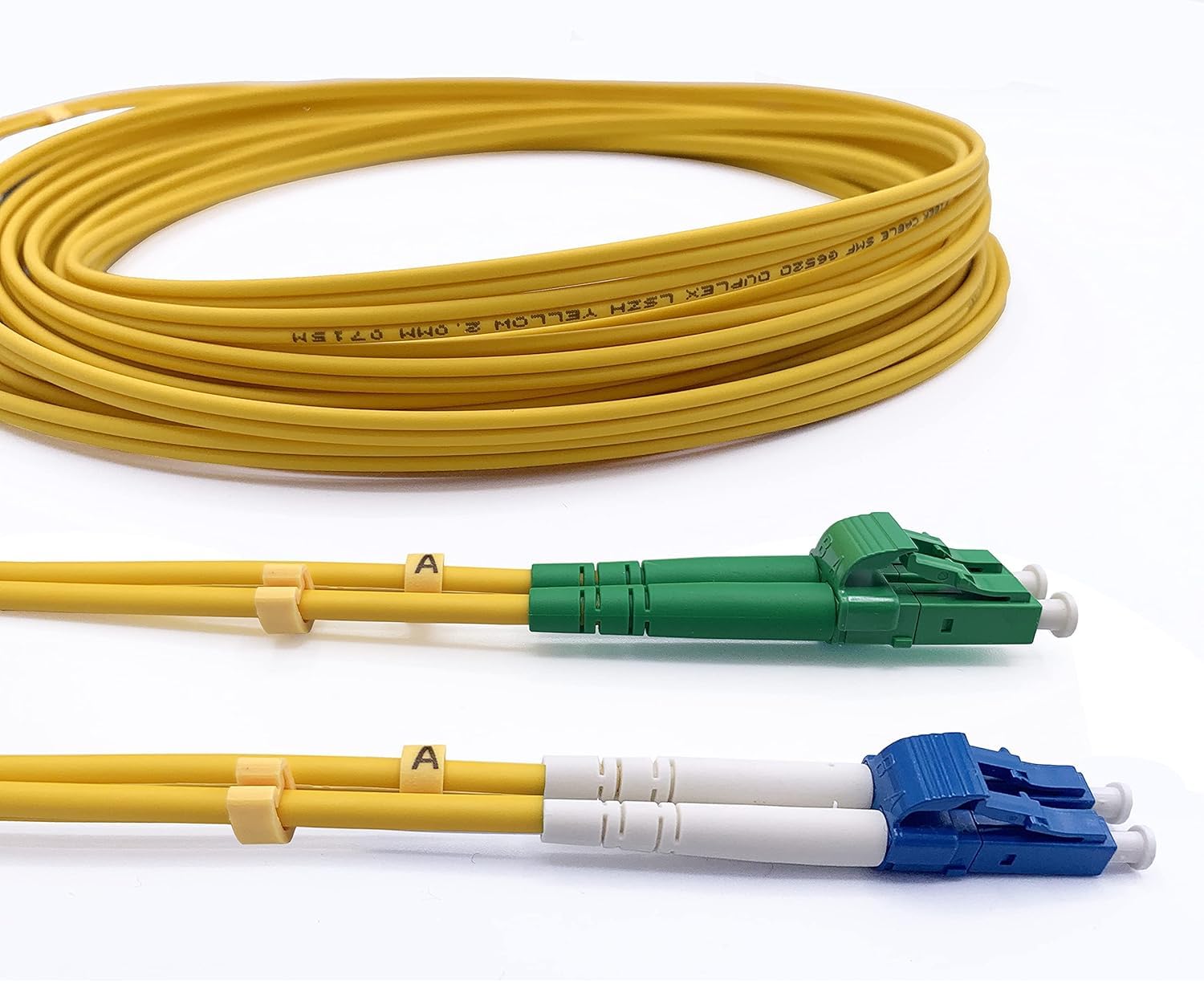 Elfcam® - LC/APC to LC/UPC Duplex Single-mode Fibre Optic Cable, 9/125μm OS2 LSZH (20M)