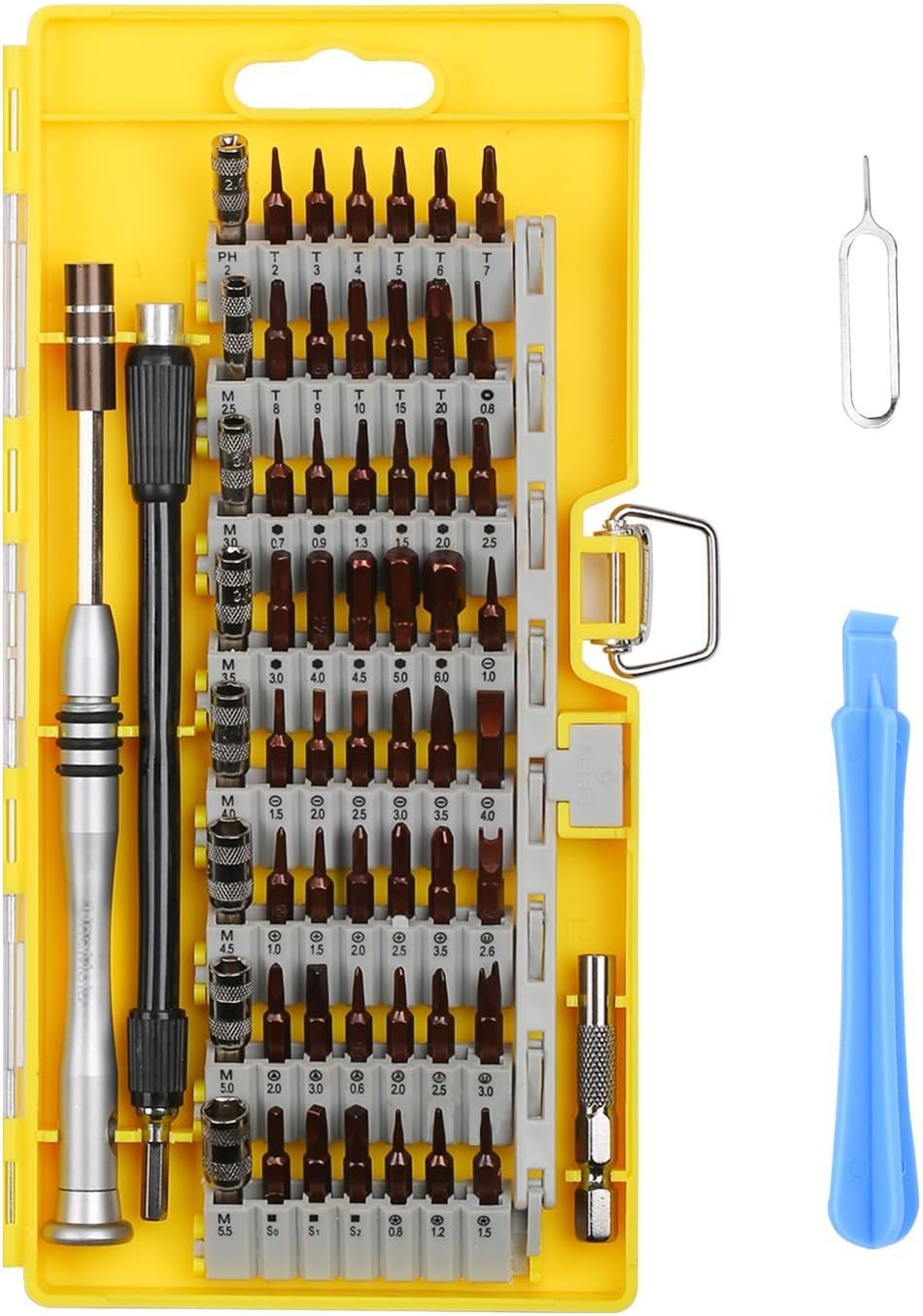 UnaMela 62 in 1 Precision Screwdriver Kit with 56 S2 Steel Magnetic Driver Kit and Flexible Spring Shaft,Professional Electronics Repair Tool Kit for Computer/Phone/Tablet/Game Console/Home Appliances