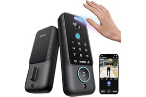 Lockin Veno Plus Smart Lock with 2K 180° Security Camera & Video Doorbell, AI Local Storage, Palm Vein/Fingerprint Keyless En