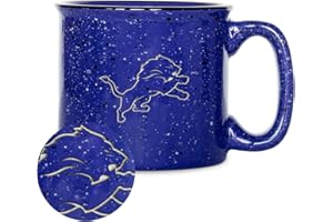 Rico Industries NFL Football Speckle 12oz Laser Engraved Campfire Ceramic Mug