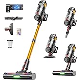 Cordless Vacuum Cleaner,55KPa 650W 65Mins Vacuum Cleaners for Home,Stick Vacuum with LED Display Anti tangle Brush and Self Standing Design,Vacuum Cleaner for Hardwood Floors,Carpet,Pet Hair,Car