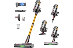 FOXNOBLE Cordless Vacuum Cleaner,50KPa 600W 65Mins Vacuum Cleaners for Home,Stick Vacuum with LED Display &Anti-tangle Brush and Self-Standing Design,Vacuum Cleaner for Hardwood Floors,Carpet,Pet Hair,Car