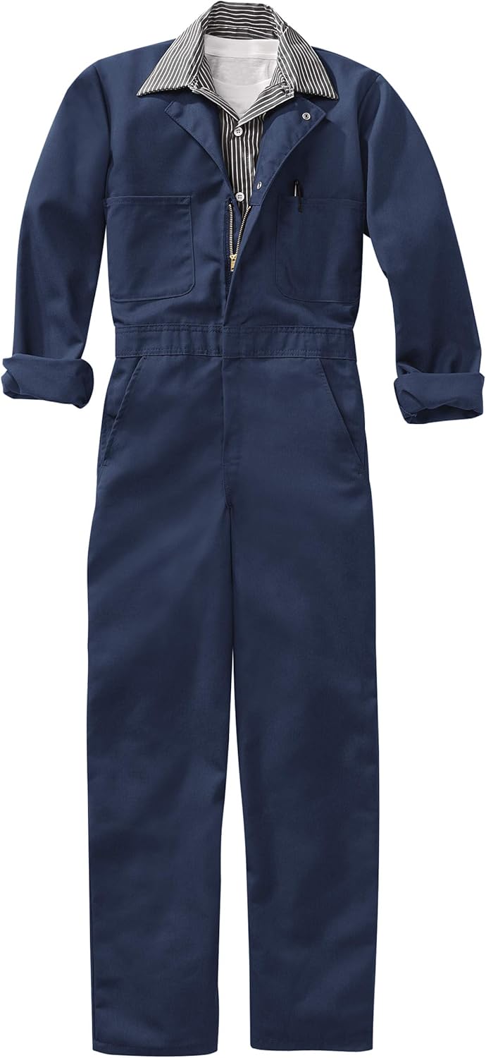 Red Kap Men's Long Sleeve Twill Action Back Coverall: Clothing