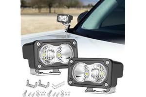 LED Pods Lights, Rfroad Lighting 3 Inch 40W Off Road Light Ditch Light Spot Flood Combo Driving LED Cubes Mini Pods Lights 2 Packs for Truck Motorcycle UTV ATV Tractor Pickup- White