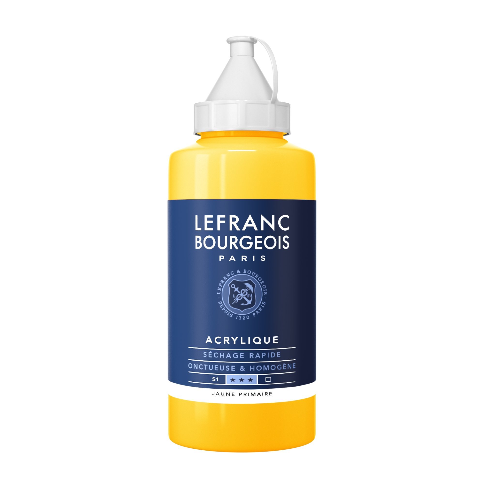 Lefanc & Bourgeois Fine Aycrl Paint 750 ml Flasche, Highly Pigmented, Good Coverage – Primary Yellow