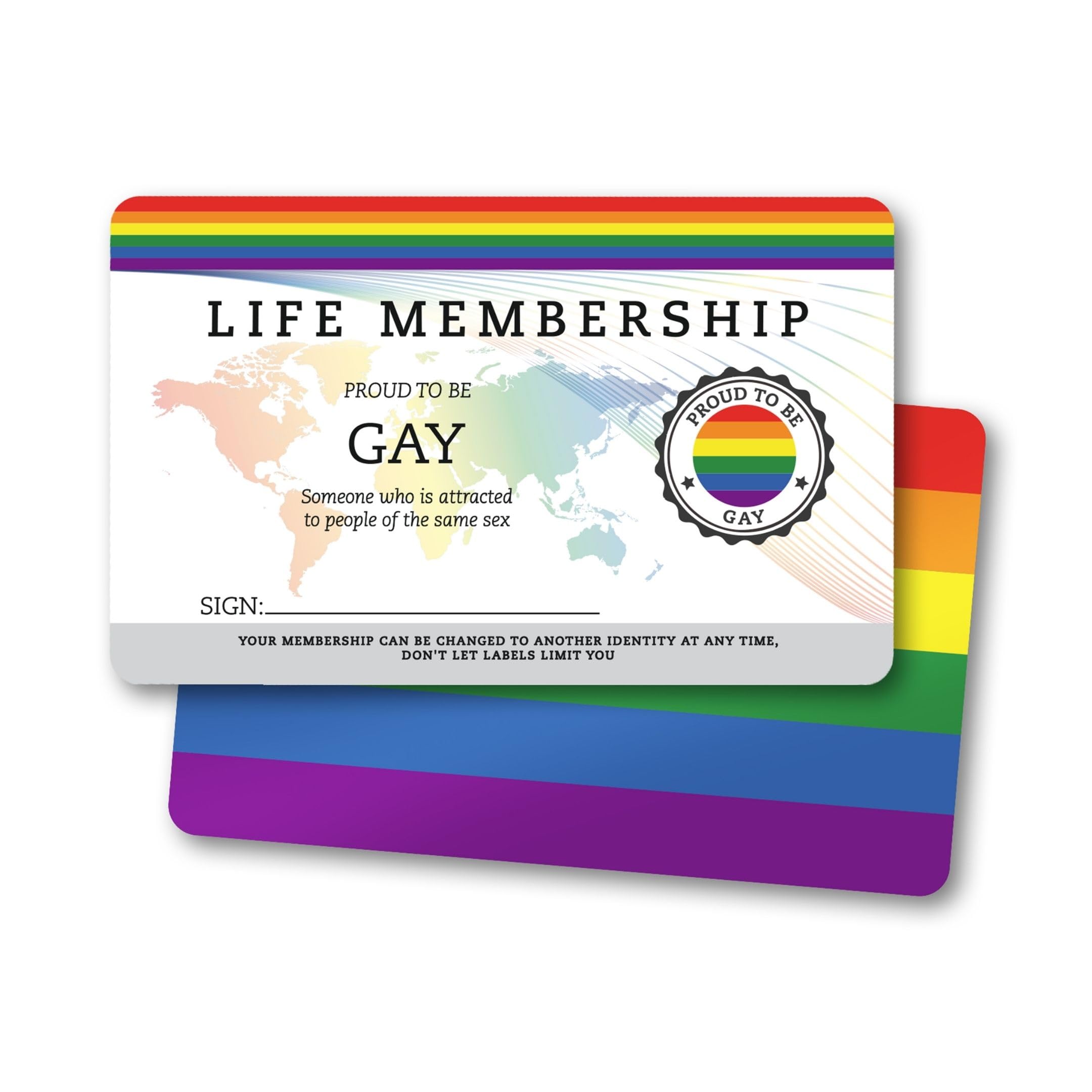 NumeroPhi Gay Pride Card, LGBTI Accessories, Membership ID, Inclusive Gift, PVC