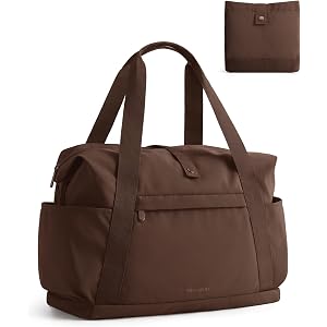 BAGSMART Foldable Travel Bag, 25L Personal Item Bag, Lightweight Gym Bag Carry on Bag, Duffle Bag for Travel Weekender Overni
