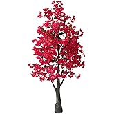 Artificial Bougainvillea Tree 5.6ft, Fake Bougainvillea Plant Faux Tropical Tree for Home Indoor Outdoor Decor, Office, Patio, or Living Room Decoration Rose Red