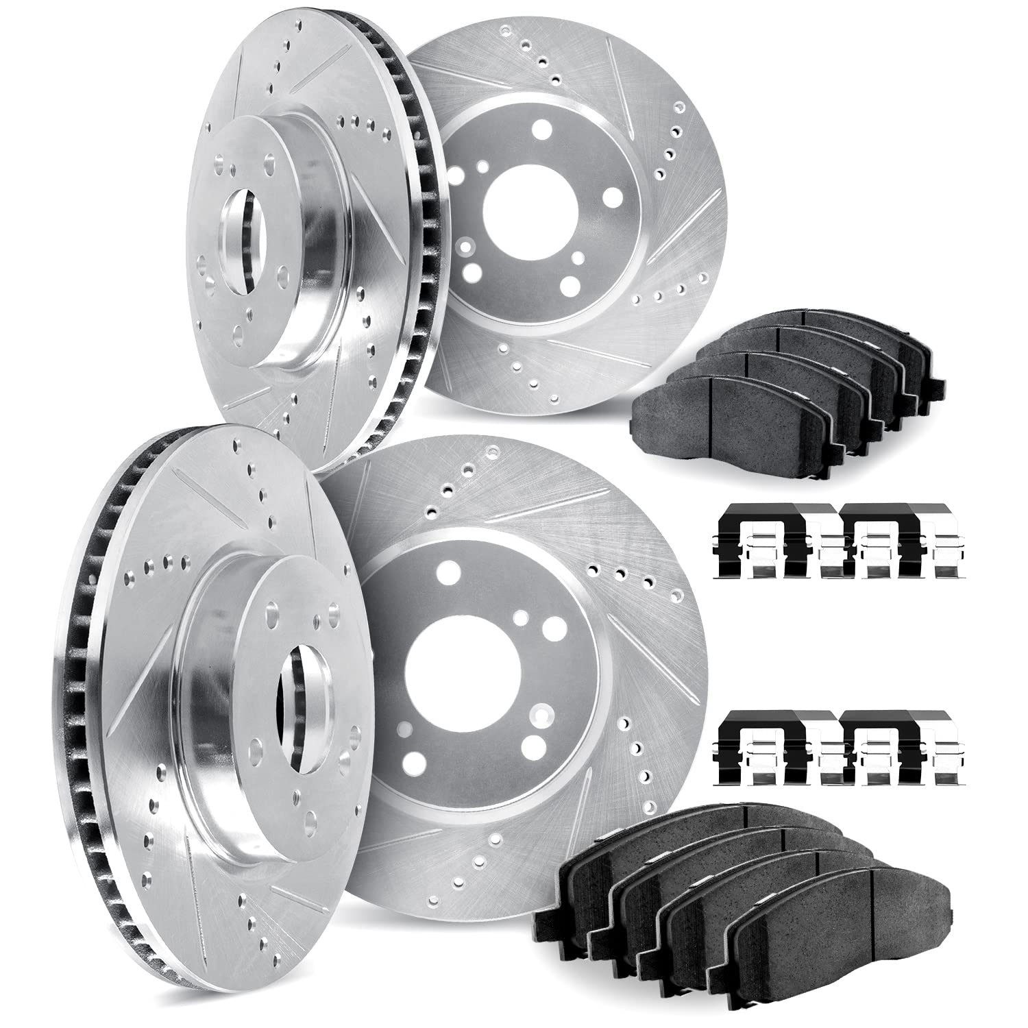 Photo 1 of **PART NUMBERS LISTED IN PICS**Dynamic Friction Company Front and Rear Brakes and Rotors| Hardware Included|Front and Rear 5000 Euro Ceramic Brake Pads and Rotors Kit| Fits 2018-2023, 2019-2023 Volkswagen Teramont