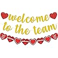 Welcome to The Team Banner, Gold Glitter New Employee Member Welcome Banner, Newcomers Staff Welcome Banner, Welcome Onboard Office Party Decorations Supplies