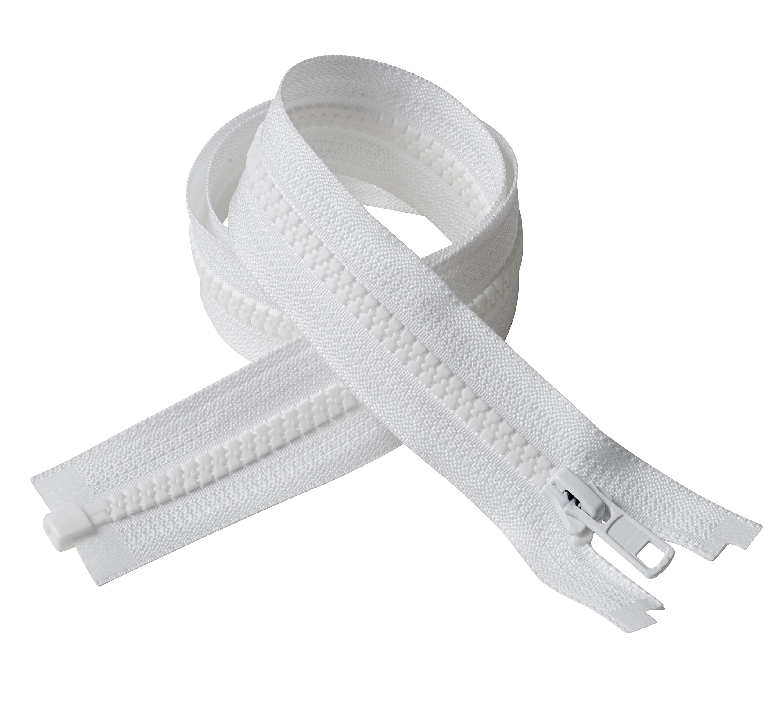IPEA Zipper Long 35 cm – White Colour – 2 Units – Chain Size #5 – Zippers Divisible for Glare Sewing Furniture Jackets – Zip – Width 30 mm