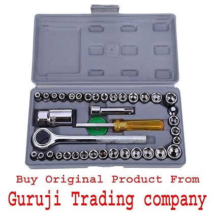 GTC Steel Imported Automobile Motorcycle Repair Tool Case Precision Socket Wrench Set (Silver)