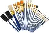 Halobios 25 Pcs Paint Brushes Set for Acrylic Watercolor Oil Children Beginners
