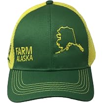 John Deere Farm State Pride Trucker Cap - Green & Yellow, Adjustable Mesh Back, Alaska Design