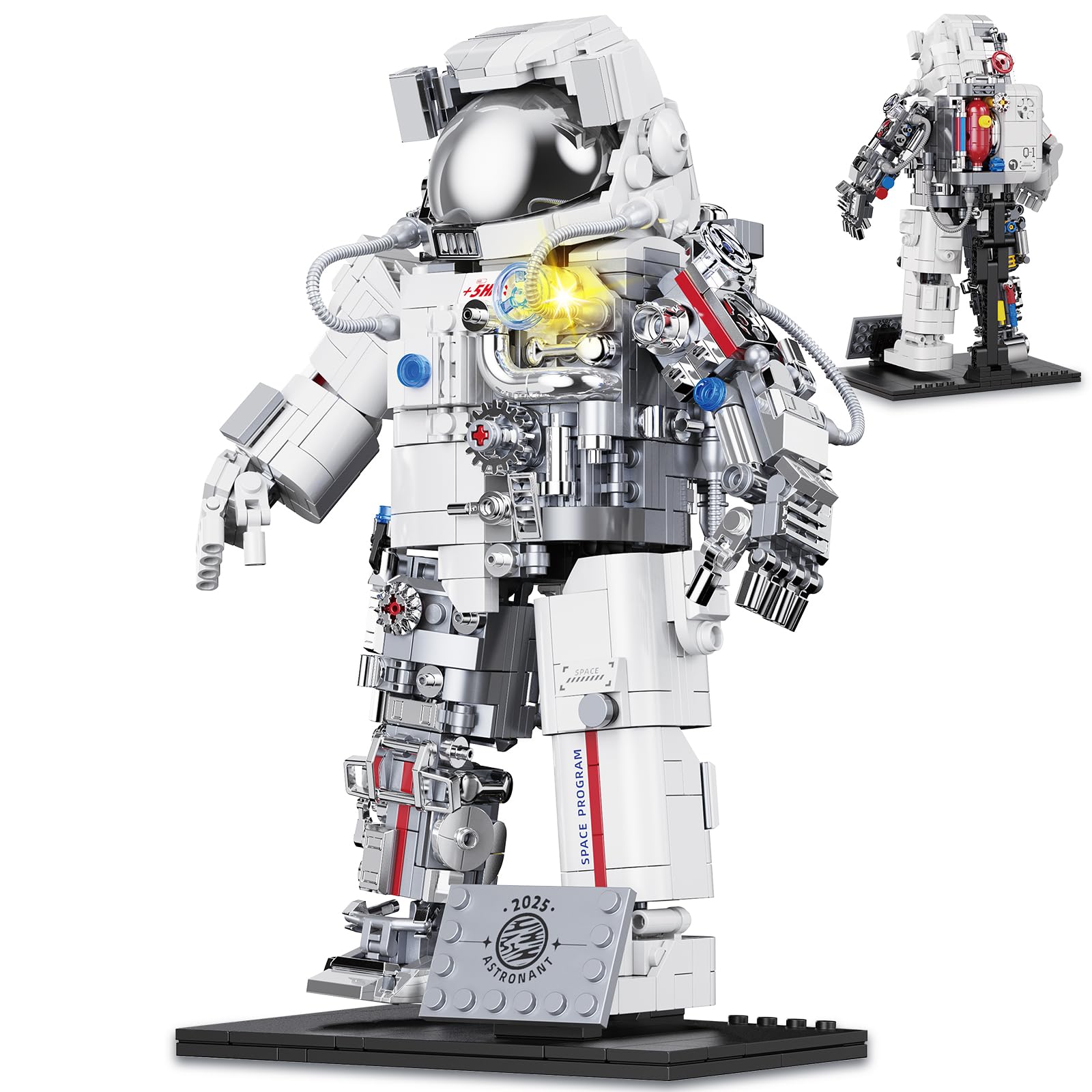 Photo 1 of Space Astronaut Building Set Compatible with Lego Space Model with LED Light fors Adults Gifts for Boys 6+, 907 PCS Cool Collectible Gift Toys for Adults