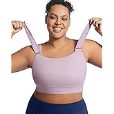 VFUS Women's Sports Bra Wirefree Adjustable Medium-High Support Everyday Wear for Large Bust Plus Size with Removable Pads