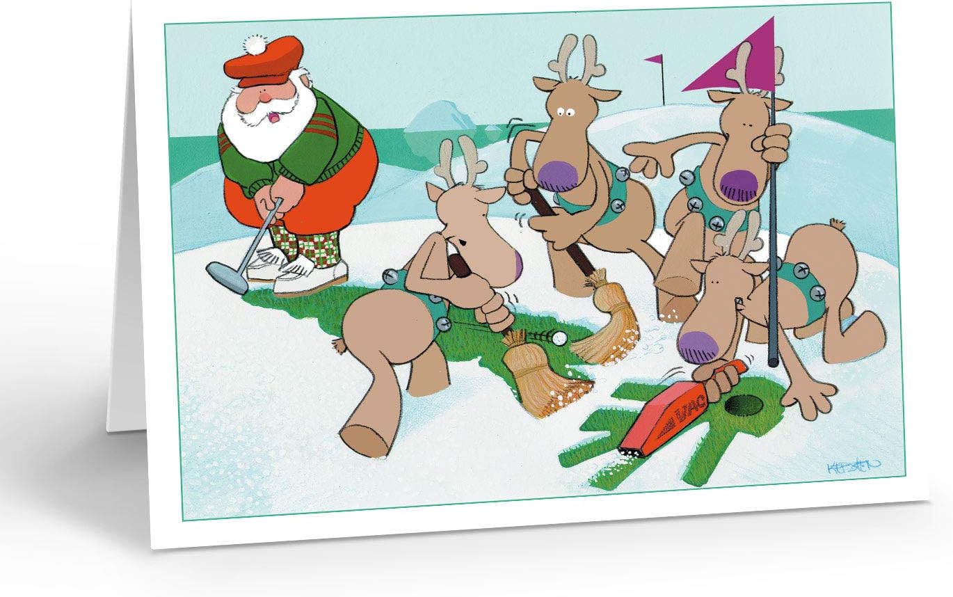 Funny Golfing Christmas Card Funny Golf Cards Packed 18