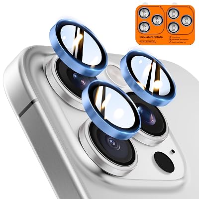 TOCOL for iPhone 14 Pro Max Camera Lens Protector/iPhone 14 Pro Camera Lens Protector Tempered Glass HD Individual Scratch Resistant Cover Accessories Case Friendly 2 Pack(Light Blue)